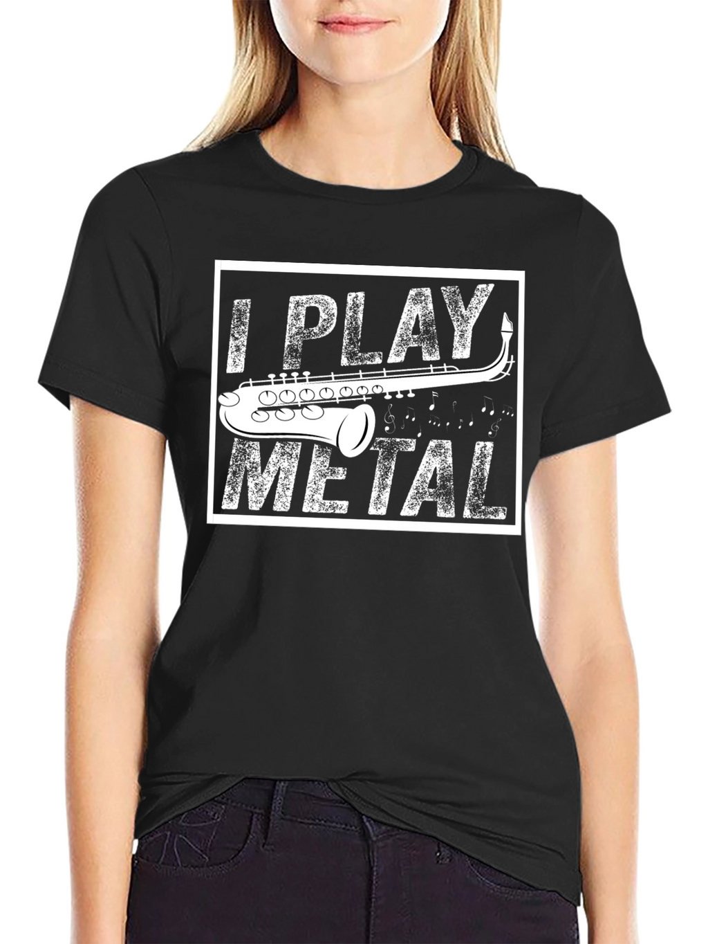 I Play Metal Saxophone Black T-Shirt