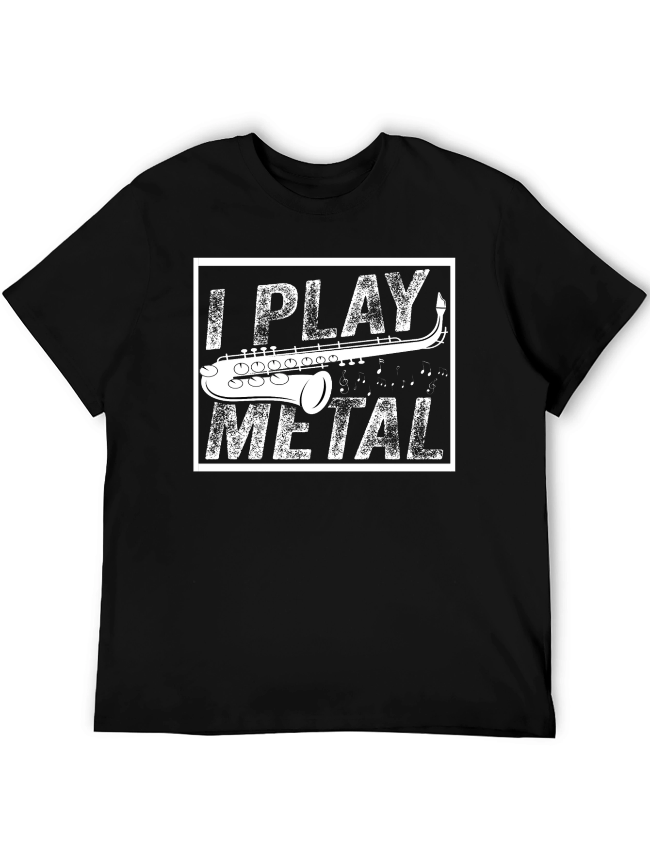 I Play Metal Saxophone Black T-Shirt