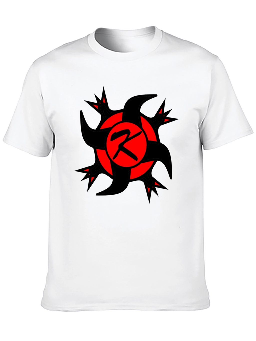 Bold Graphic Tee: Red & Black Emblem T-Shirt