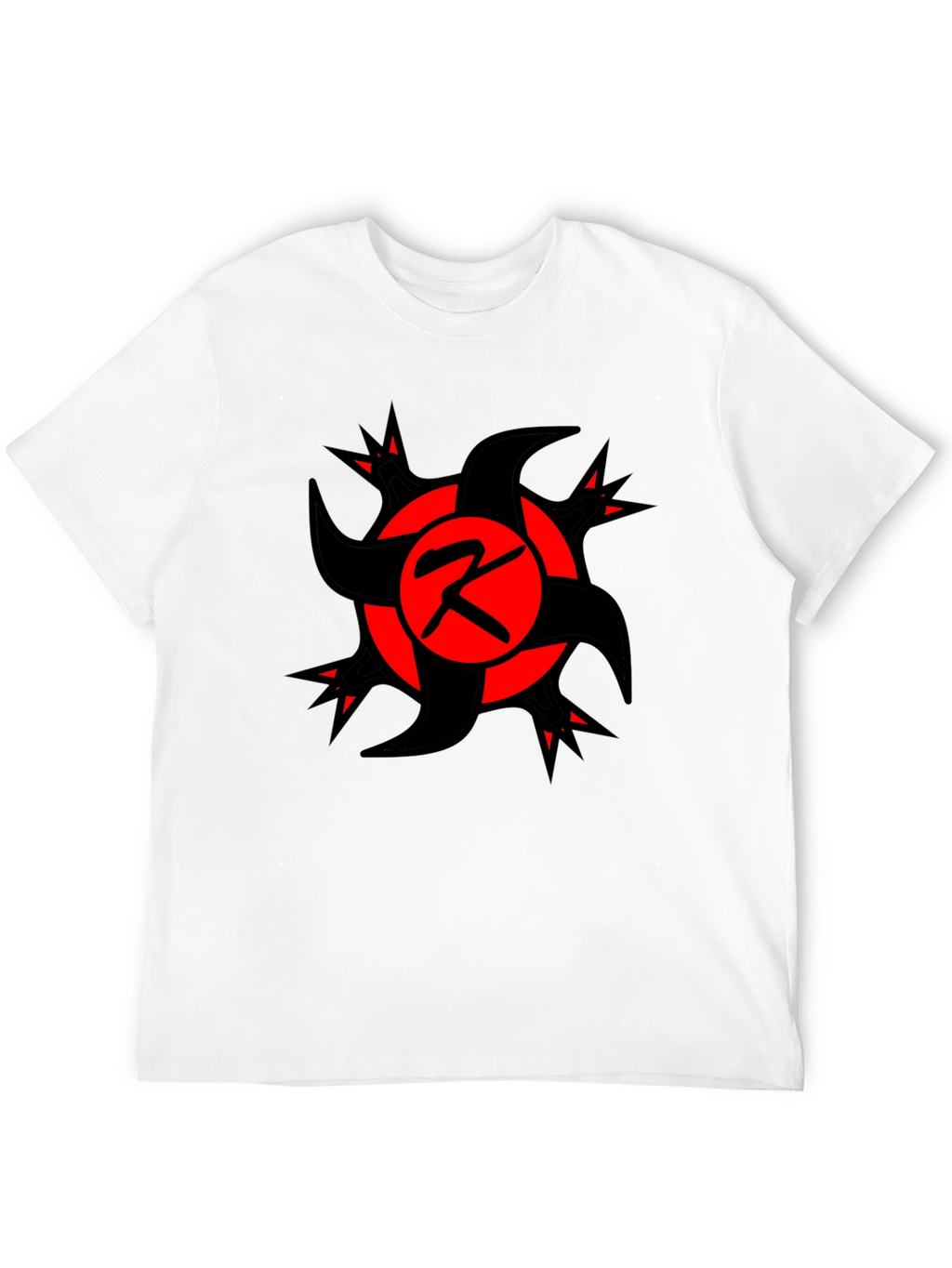 Bold Graphic Tee: Red & Black Emblem T-Shirt
