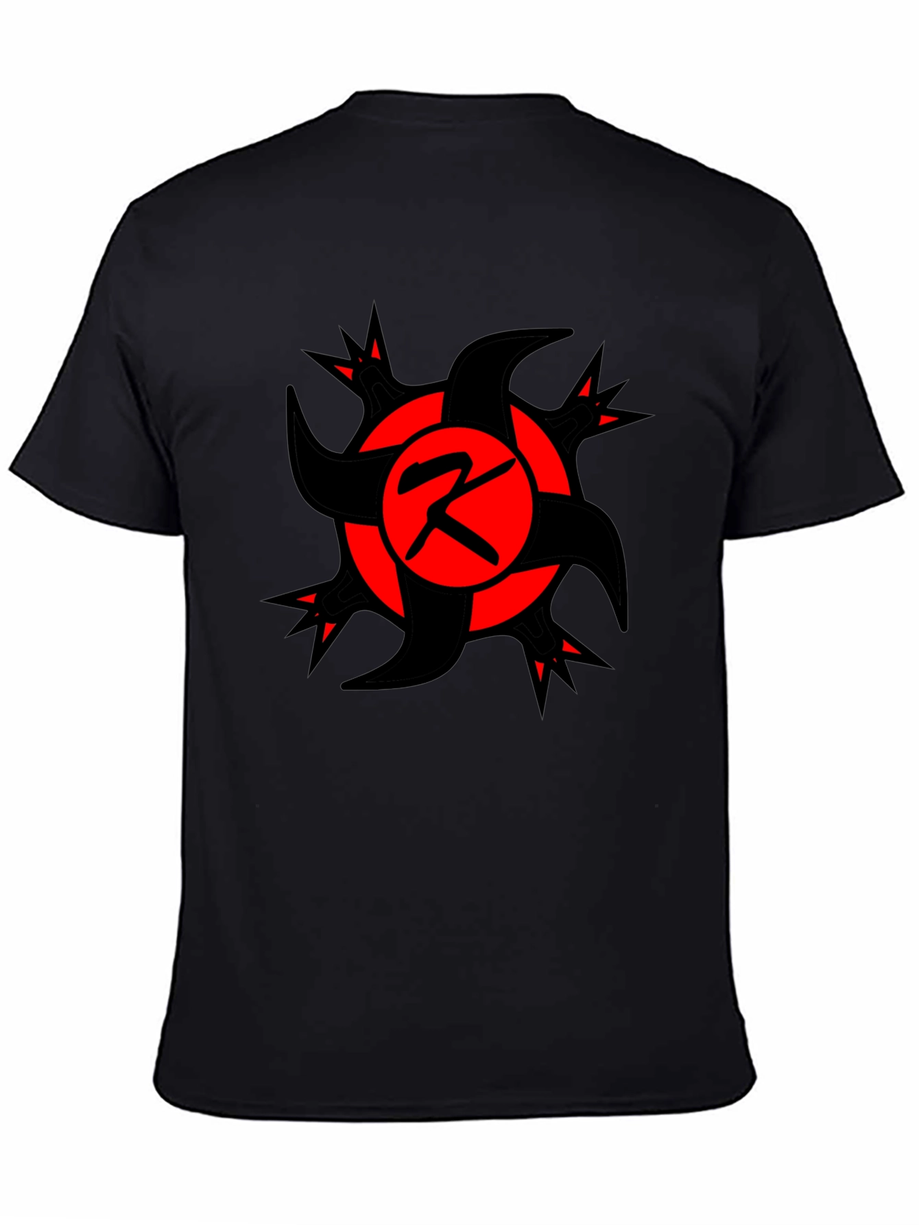 Bold Graphic Tee: Red & Black Emblem T-Shirt