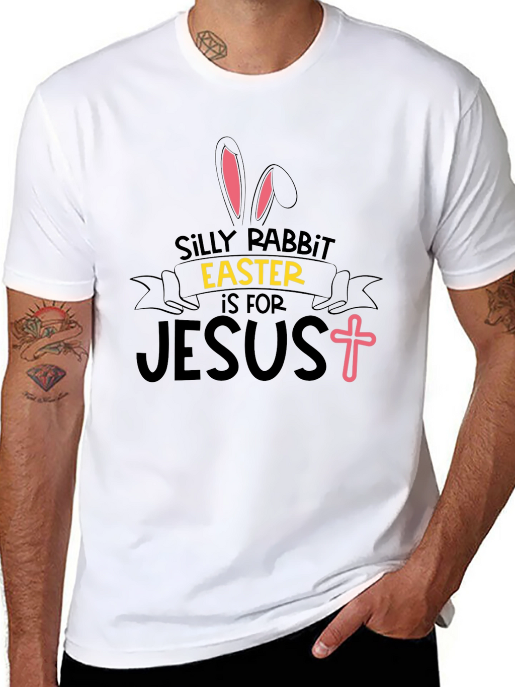 Silly Rabbit Easter Jesus Black T-Shirt