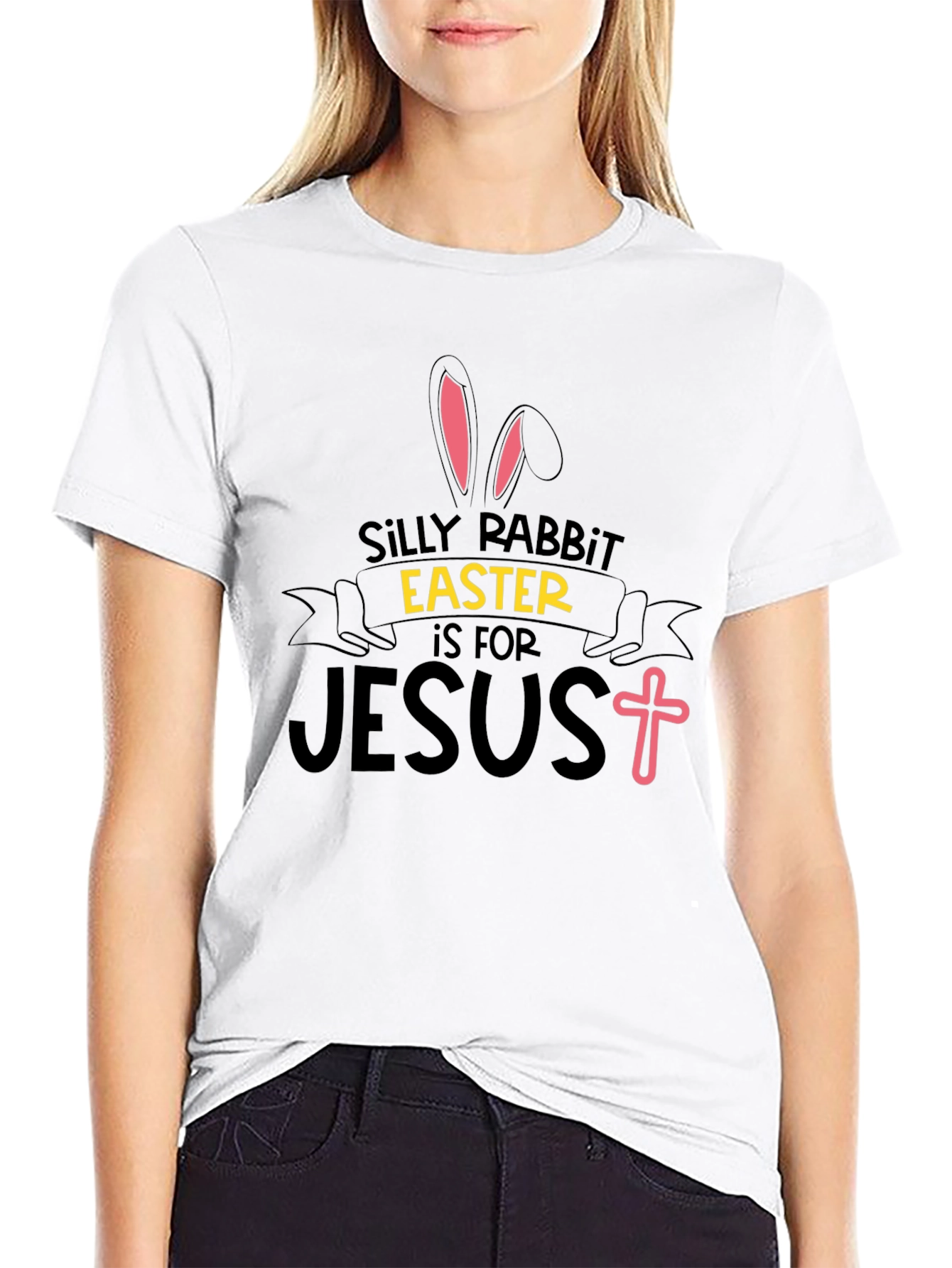 Silly Rabbit Easter Jesus Black T-Shirt