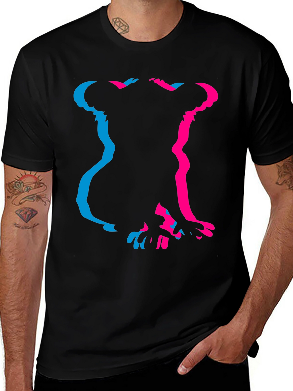 Koala Silhouette Graphic Tee - Black