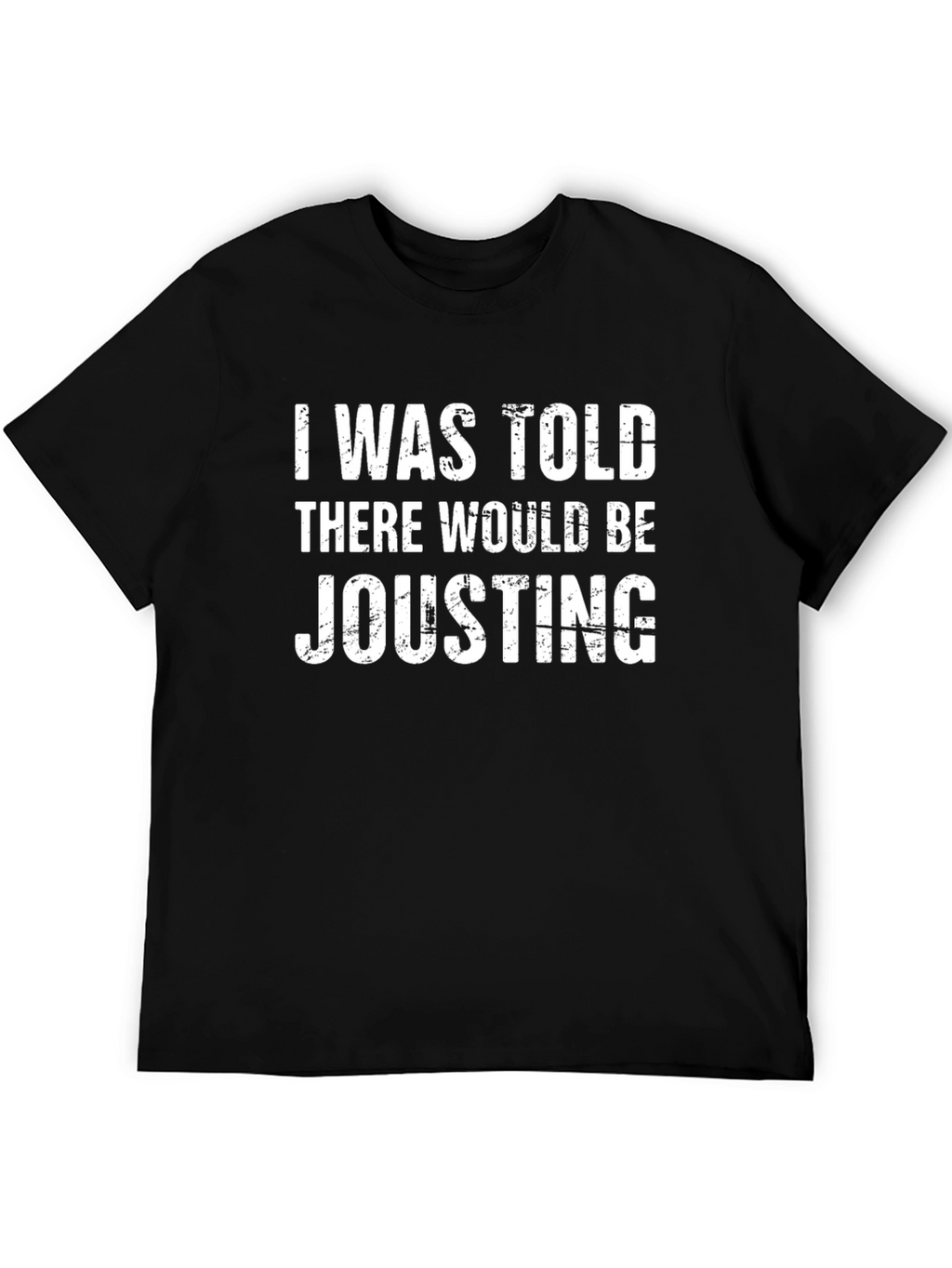 Humorous Jousting Graphic T-Shirt - Black