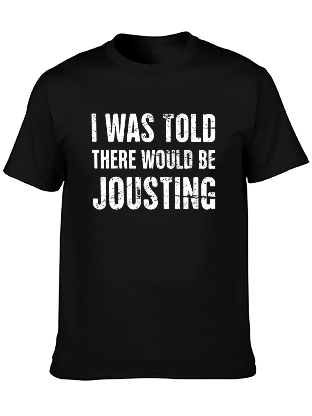 Humorous Jousting Graphic T-Shirt - Black