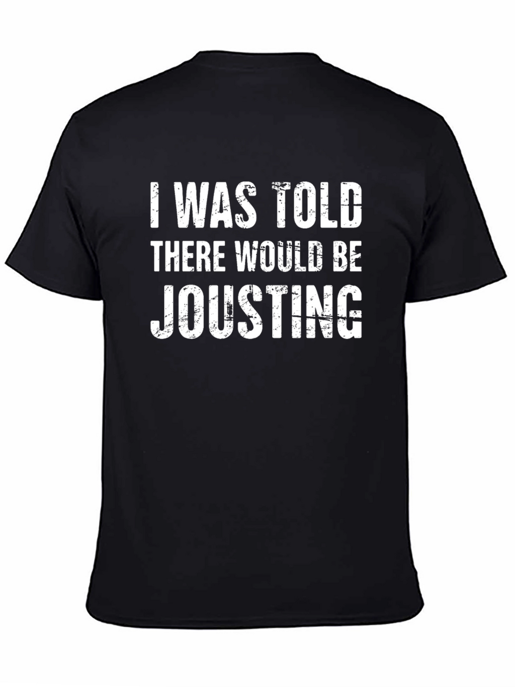 Humorous Jousting Graphic T-Shirt - Black