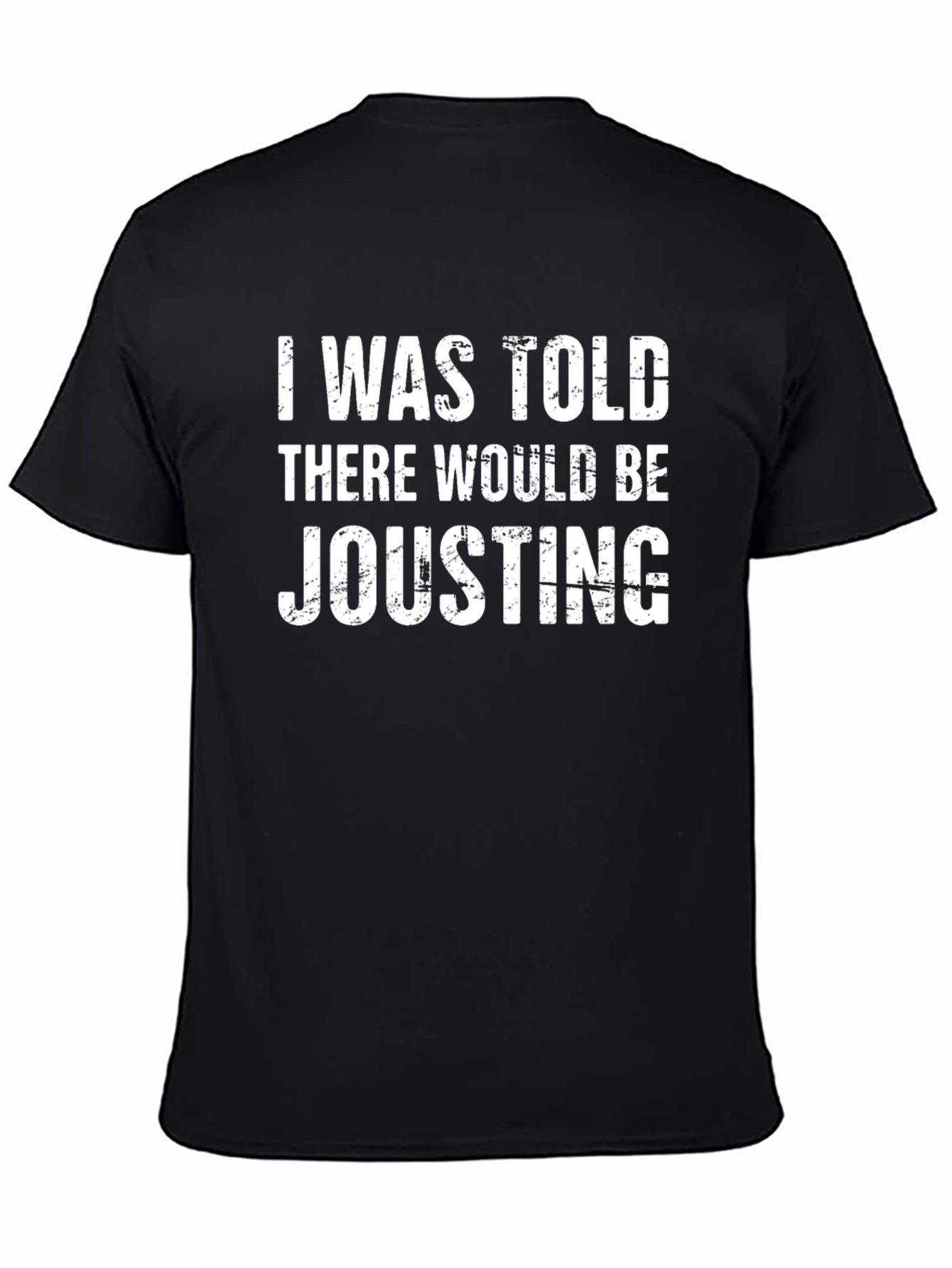 Humorous Jousting Graphic T-Shirt - Black