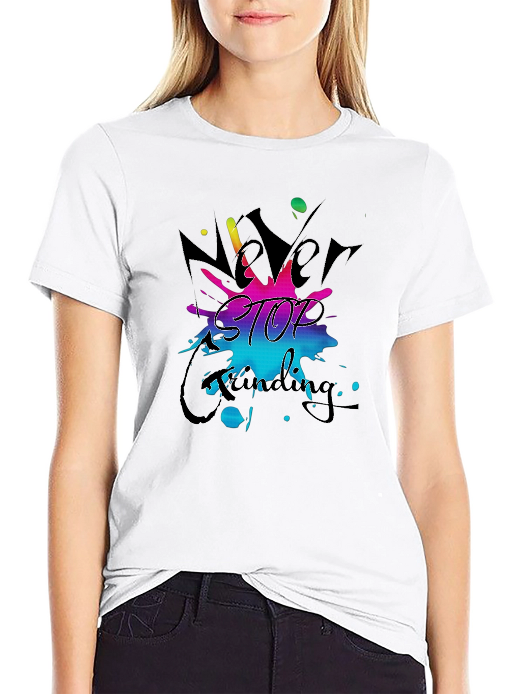 Never Stop Grinding Black T-Shirt