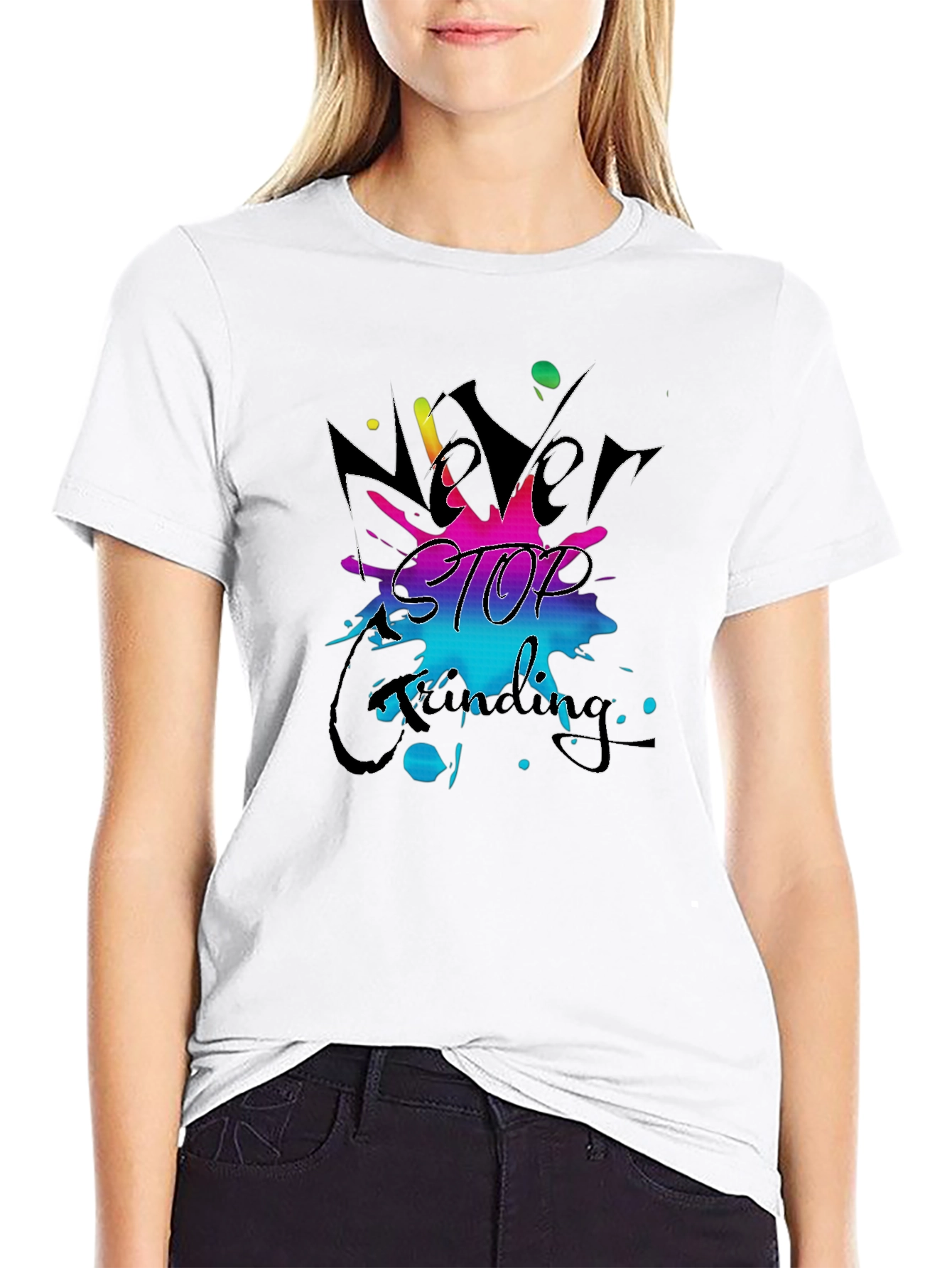Never Stop Grinding Black T-Shirt