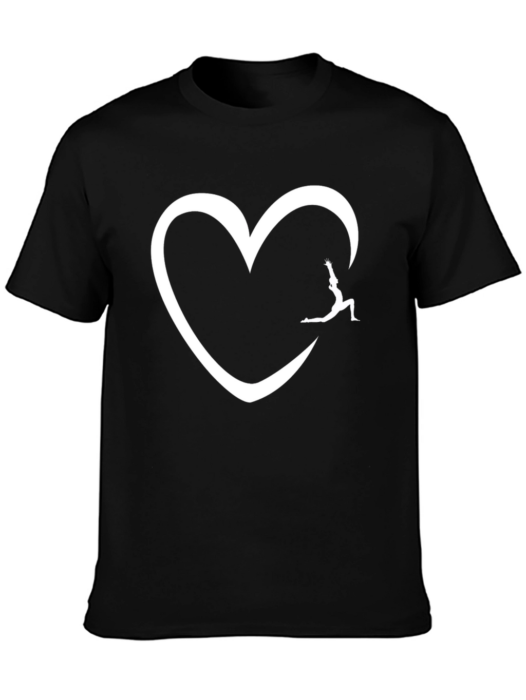 Yoga Heart Graphic Black T-Shirt