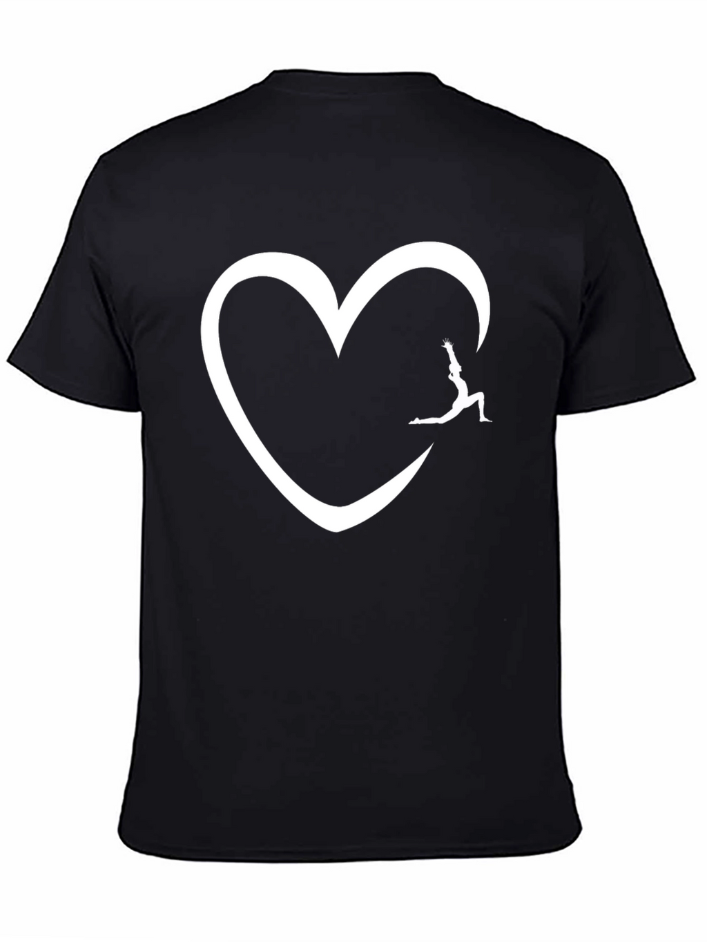 Yoga Heart Graphic Black T-Shirt