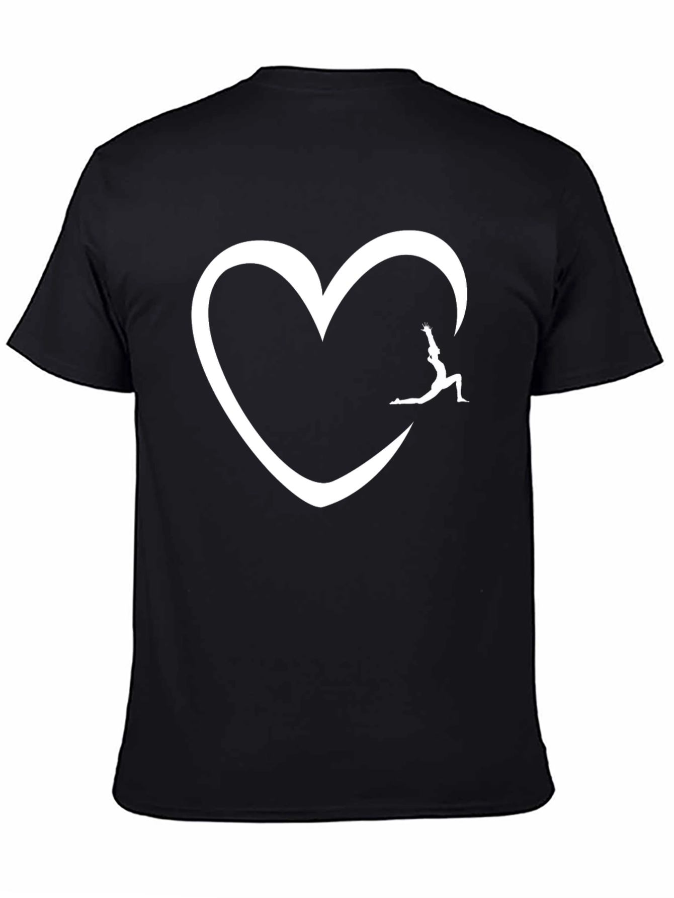 Yoga Heart Graphic Black T-Shirt