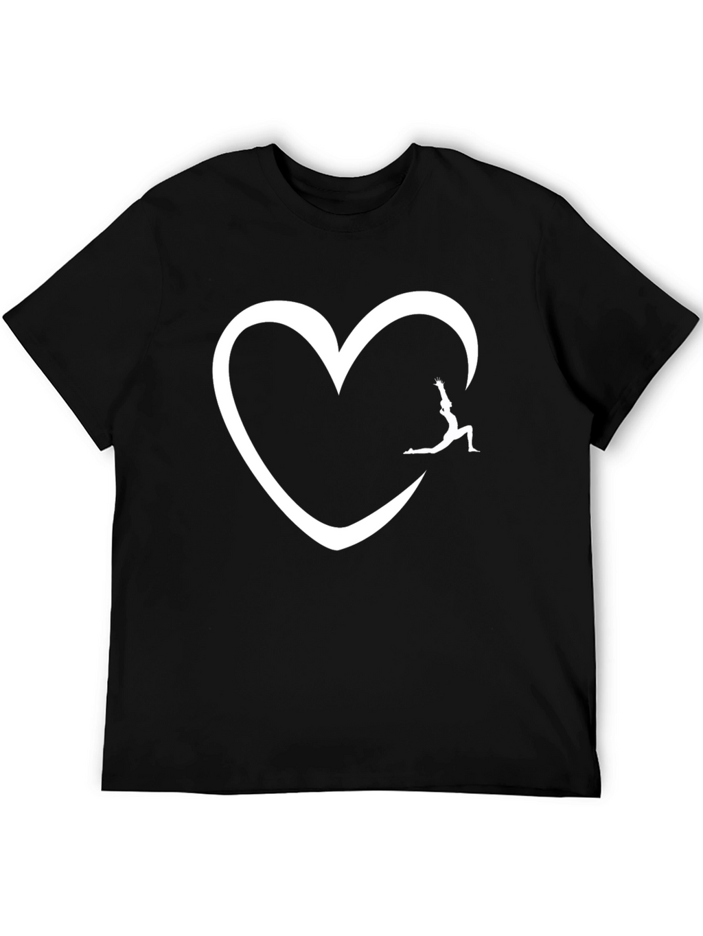 Yoga Heart Graphic Black T-Shirt