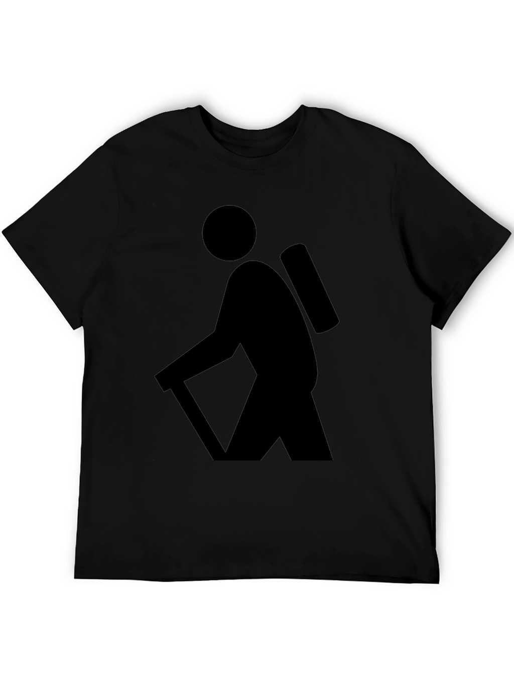 Hiking Graphic Tee - Black Cotton T-Shirt
