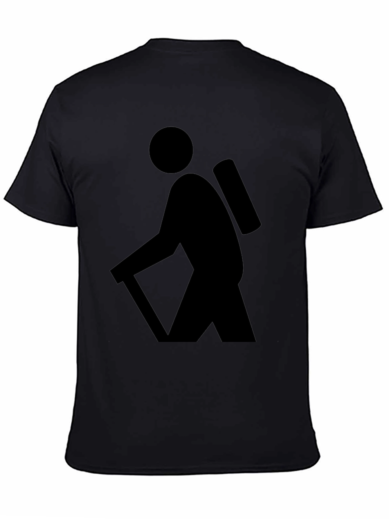 Hiking Graphic Tee - Black Cotton T-Shirt