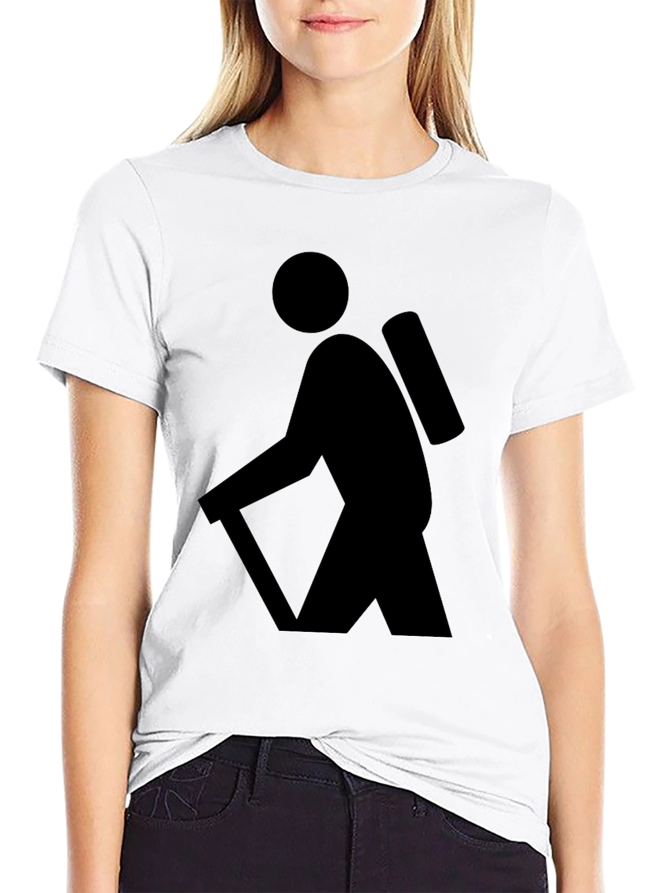 Hiking Graphic Tee - Black Cotton T-Shirt