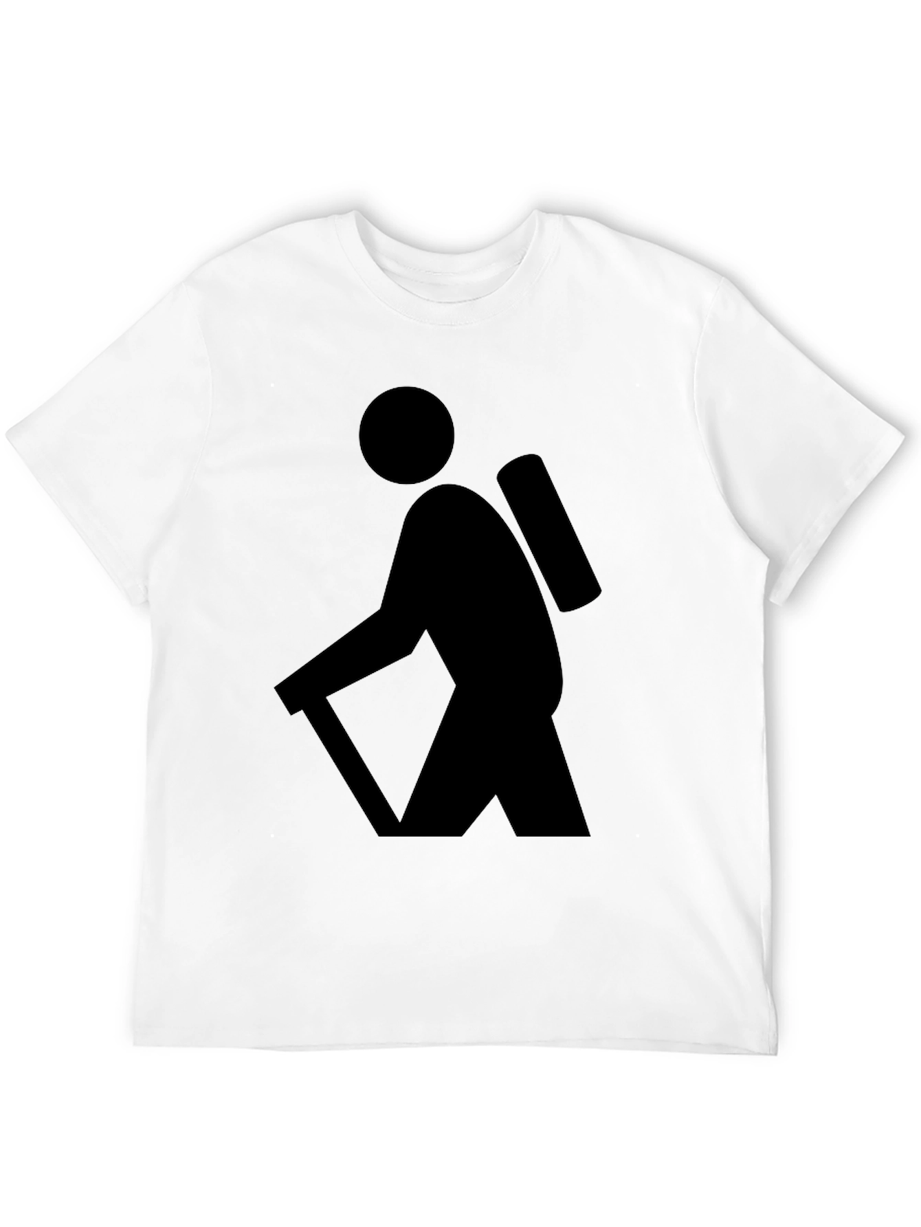 Hiking Graphic Tee - Black Cotton T-Shirt