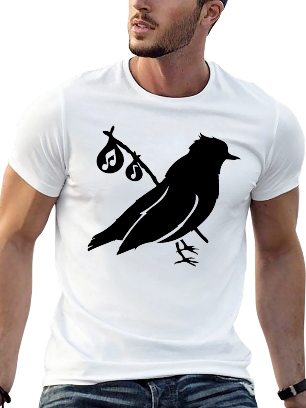 Black Bird Music Notes T-Shirt
