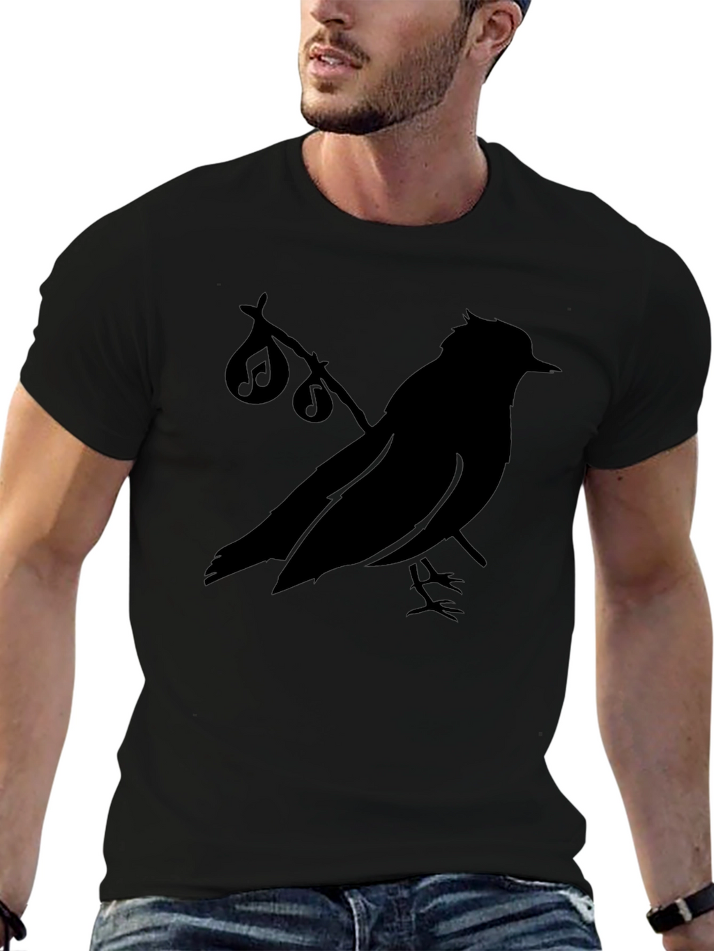 Black Bird Music Notes T-Shirt