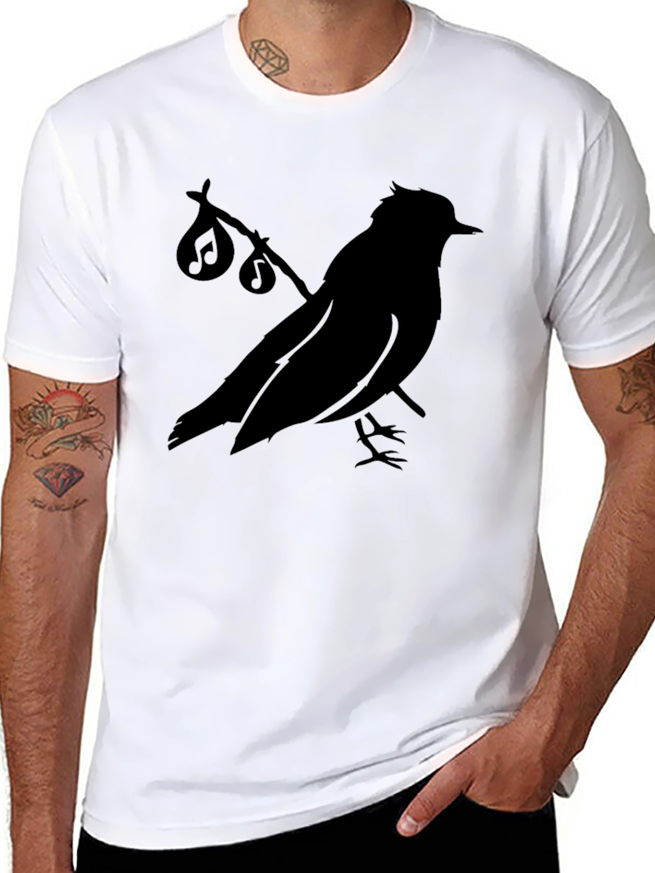 Black Bird Music Notes T-Shirt