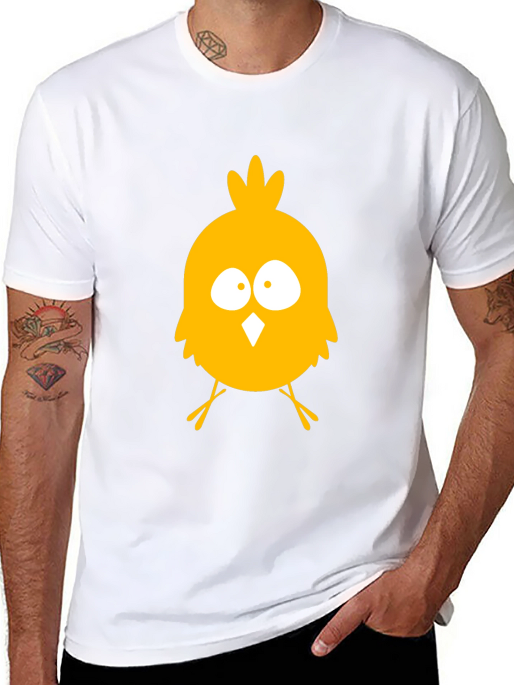 Funny Chick Graphic Tee - Black Cotton T-Shirt