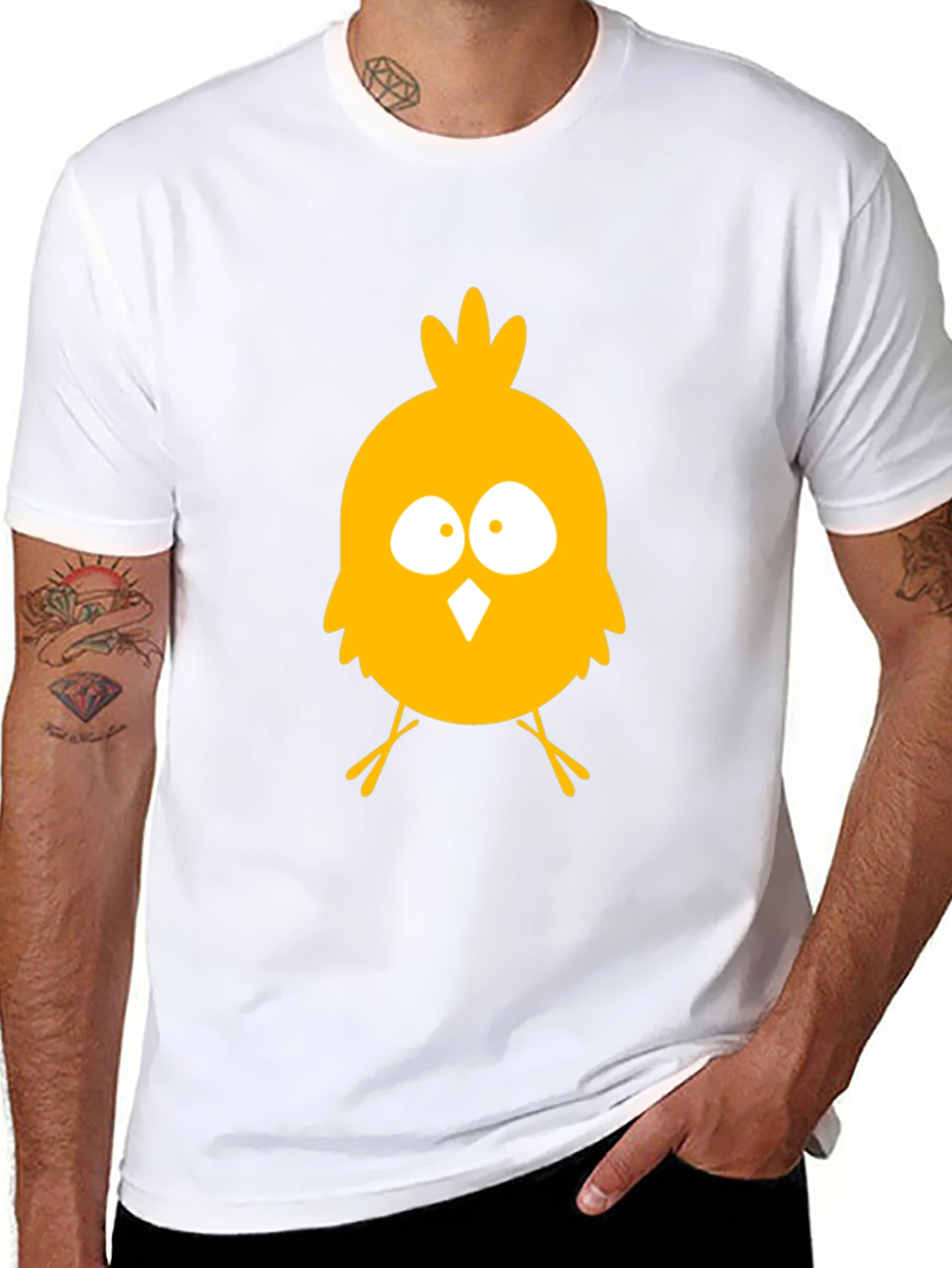 Funny Chick Graphic Tee - Black Cotton T-Shirt