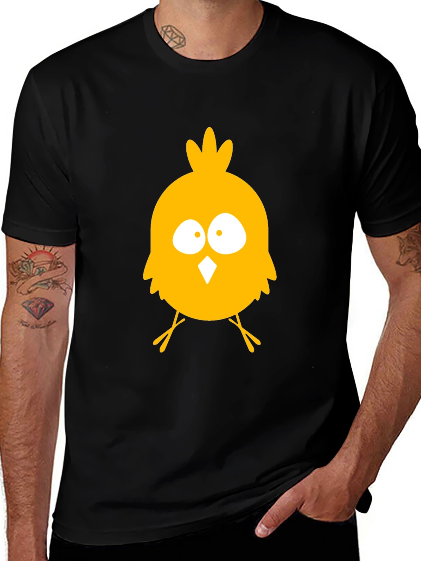 Funny Chick Graphic Tee - Black Cotton T-Shirt