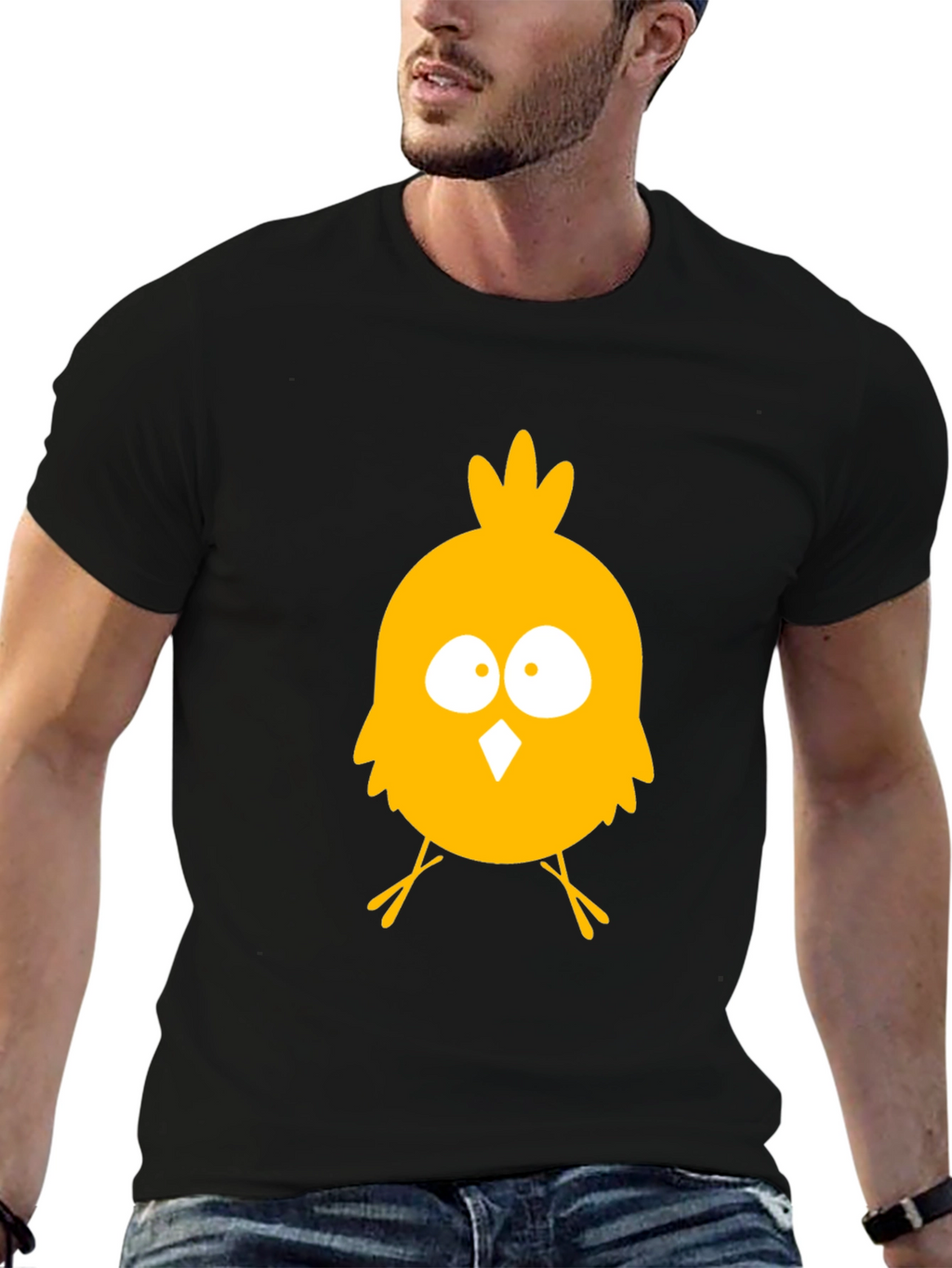Funny Chick Graphic Tee - Black Cotton T-Shirt