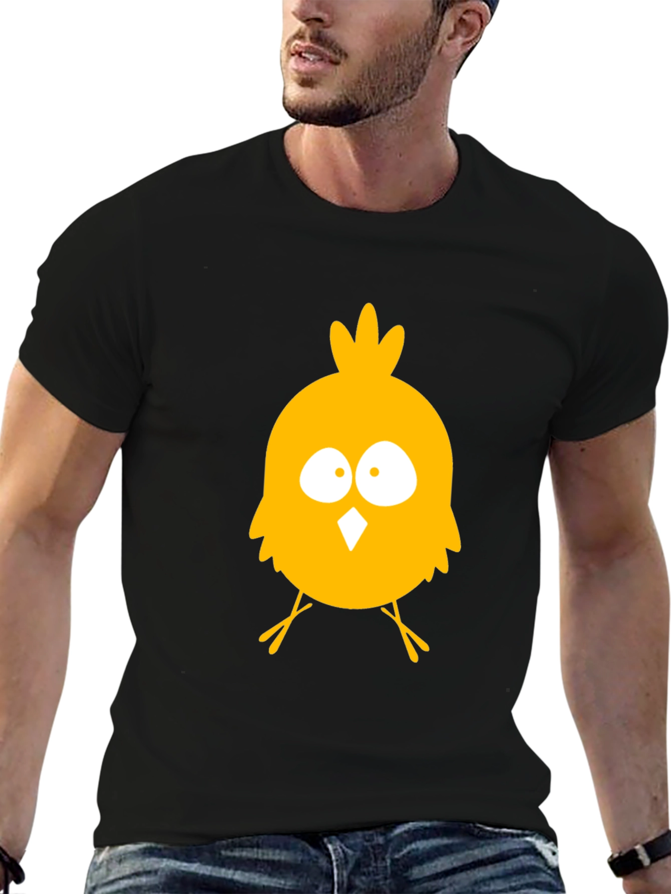Funny Chick Graphic Tee - Black Cotton T-Shirt