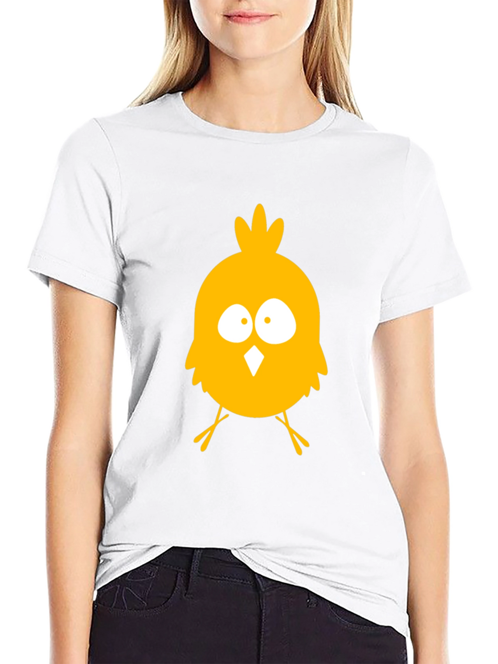 Funny Chick Graphic Tee - Black Cotton T-Shirt