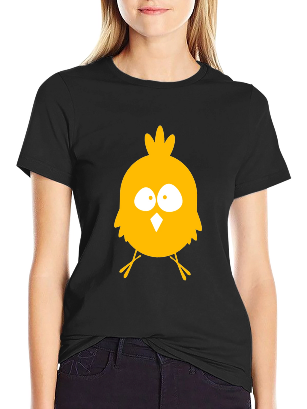 Funny Chick Graphic Tee - Black Cotton T-Shirt