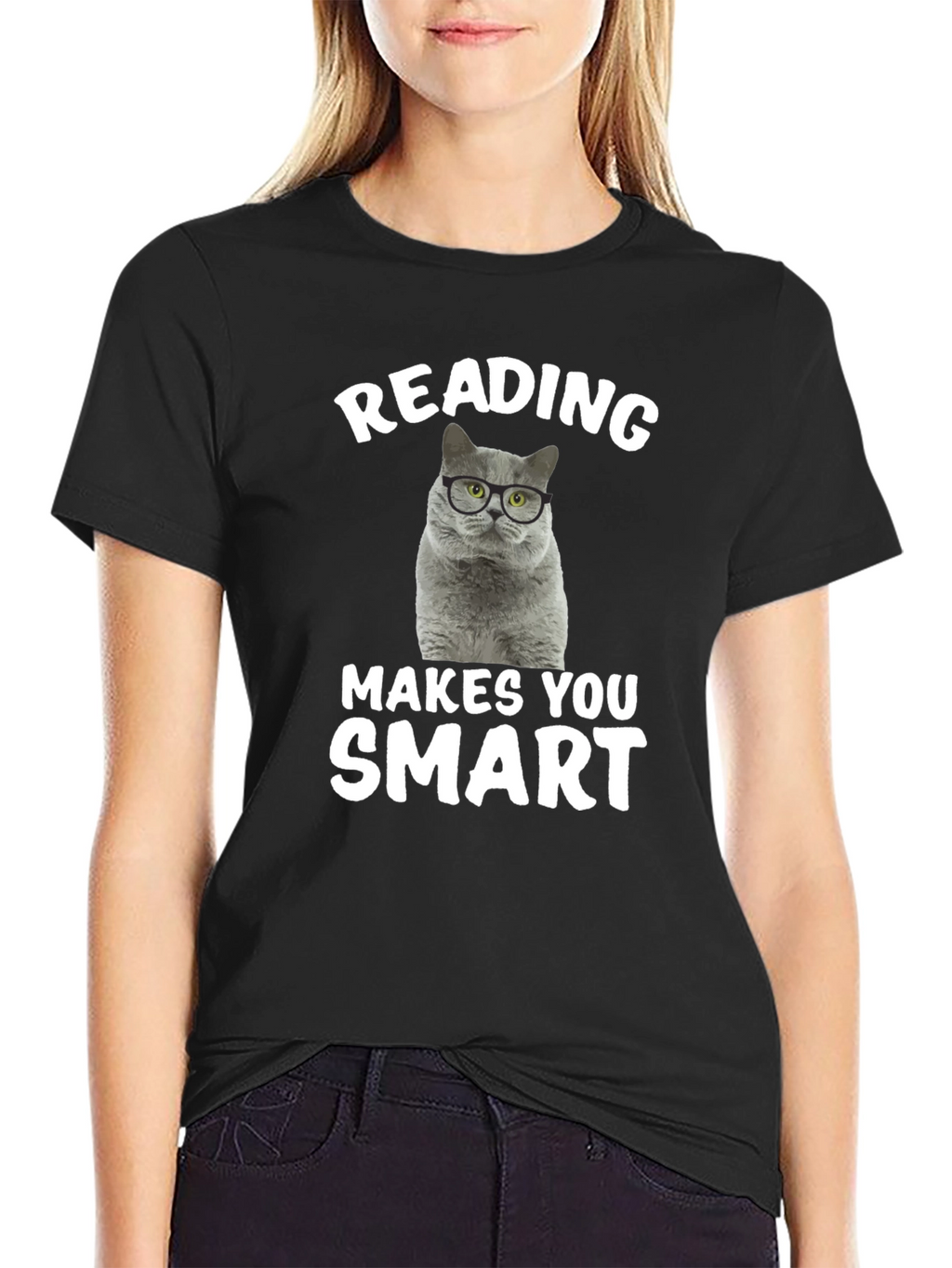 Reading Cat T-Shirt: Makes You Smart!