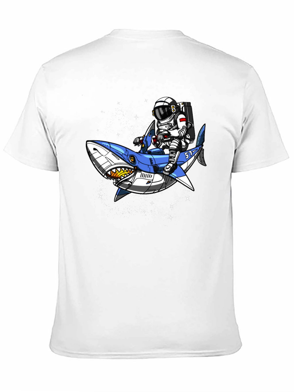 Astronaut Shark Rider Graphic Tee - Black