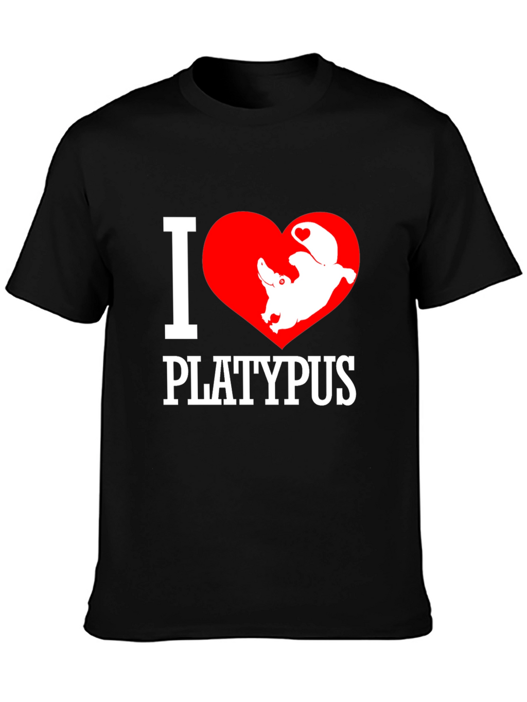 I Love Platypus Black T-Shirt