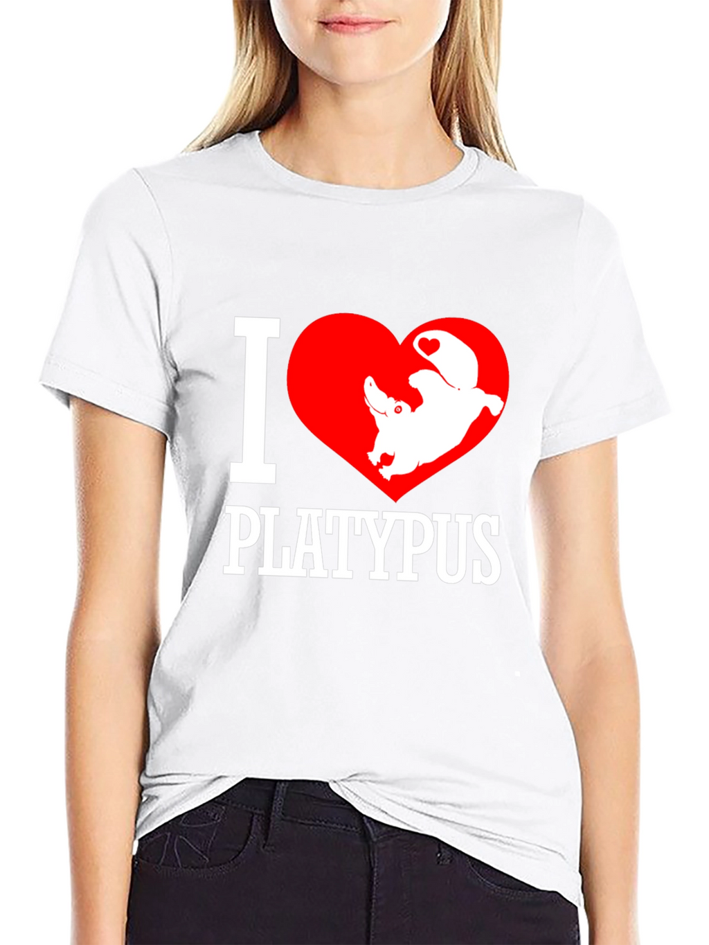 I Love Platypus Black T-Shirt