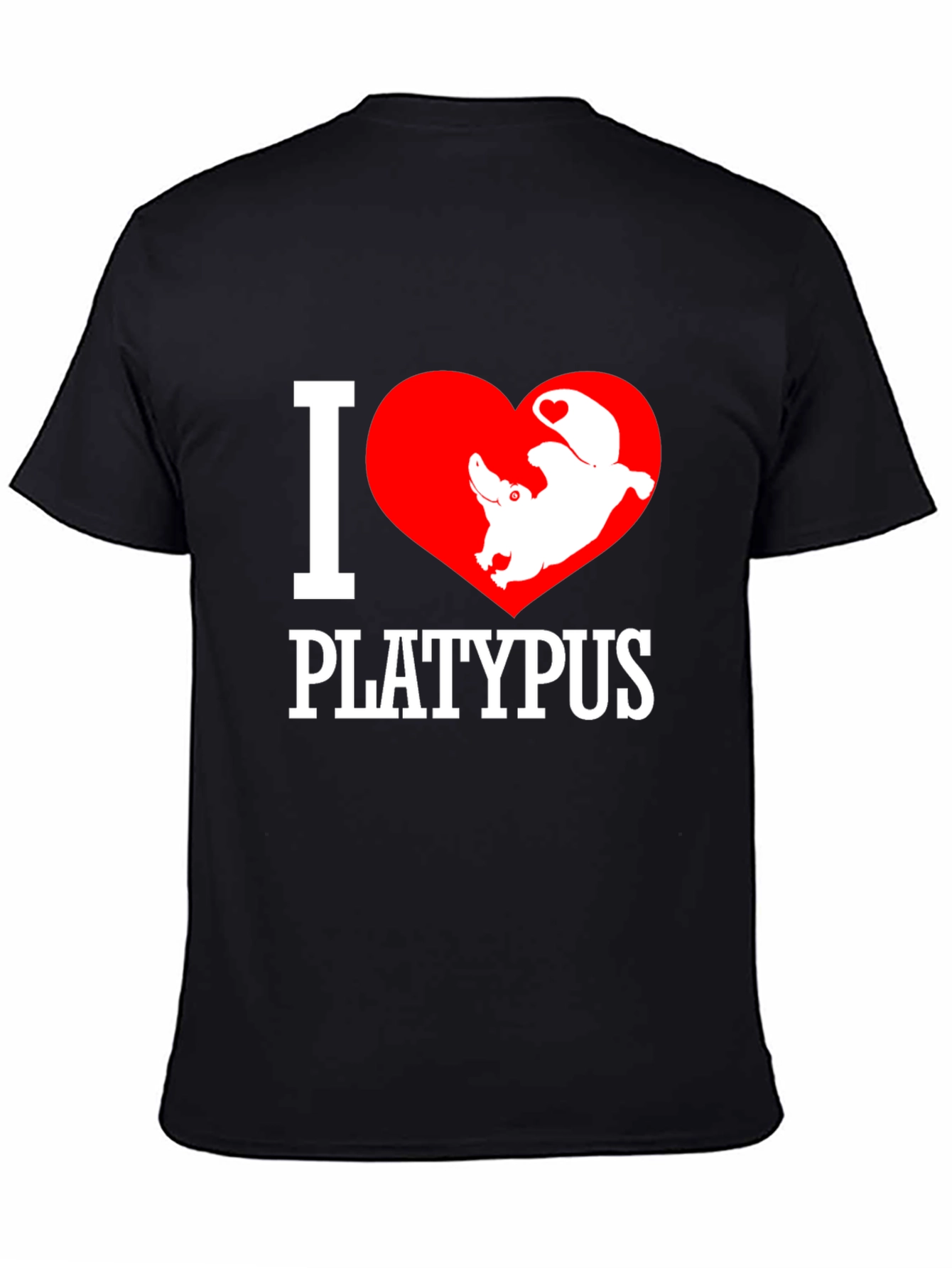 I Love Platypus Black T-Shirt