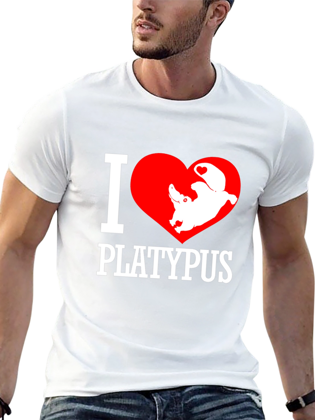 I Love Platypus Black T-Shirt