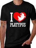 I Love Platypus Black T-Shirt