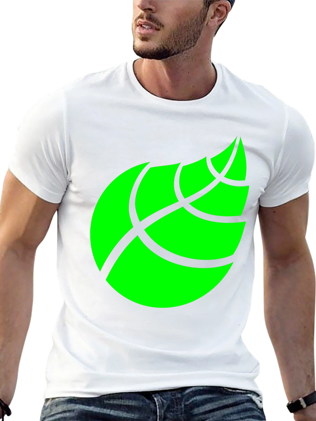 Leaf Graphic Black T-Shirt for Men