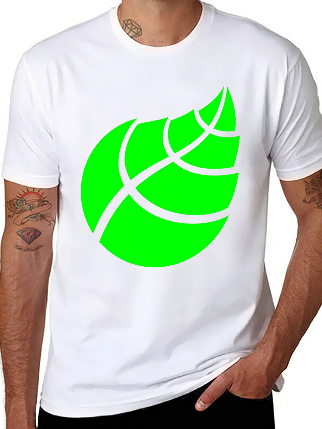 Leaf Graphic Black T-Shirt for Men