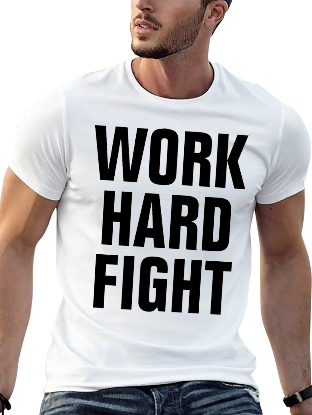Work Hard Fight Black Graphic Tee