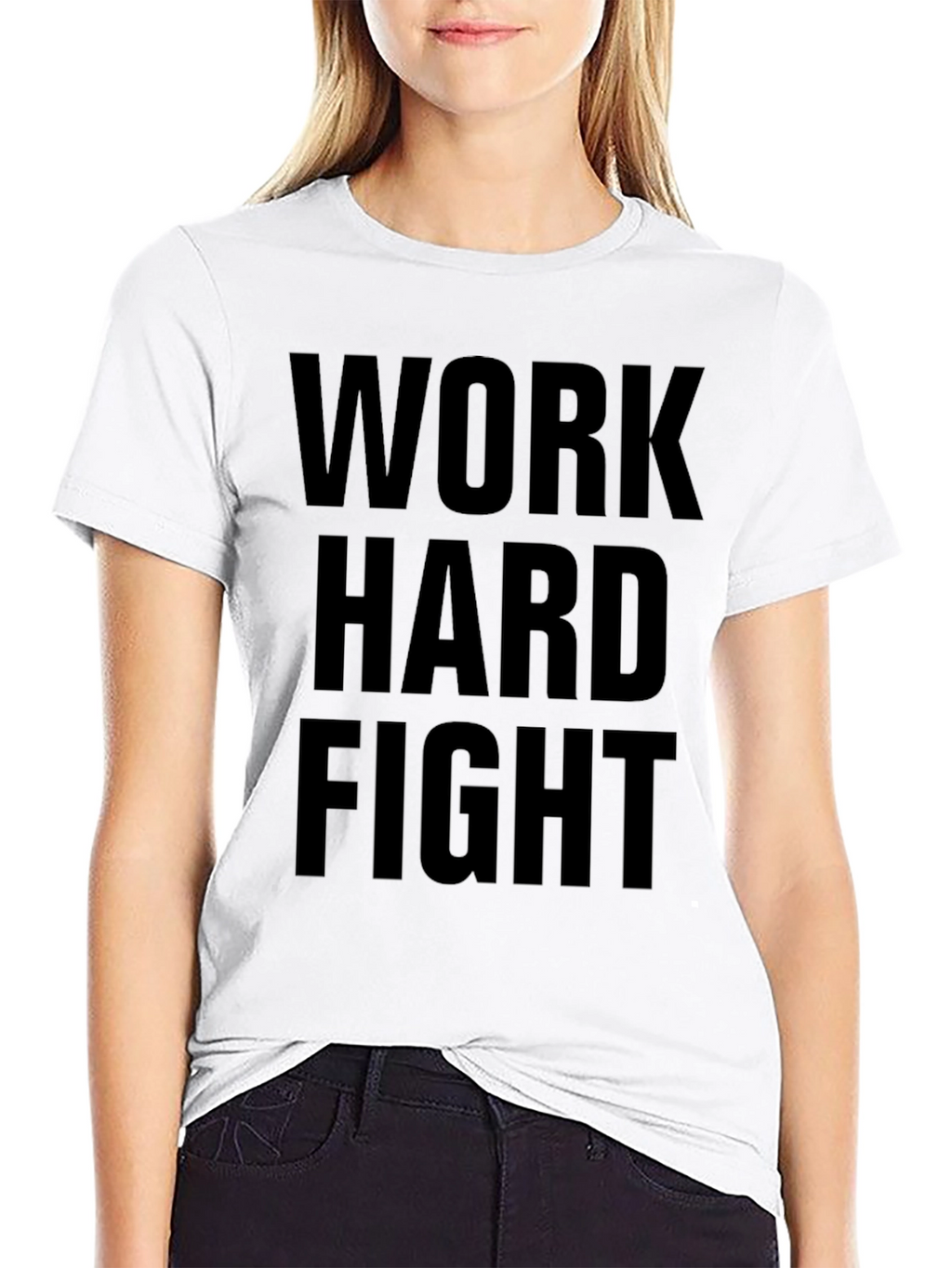 Work Hard Fight Black Graphic Tee