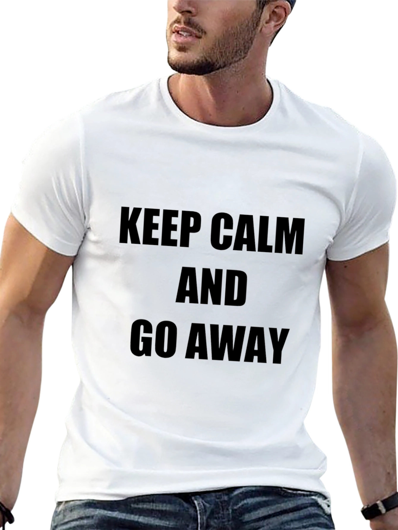 Keep Calm and Go Away Black T-Shirt