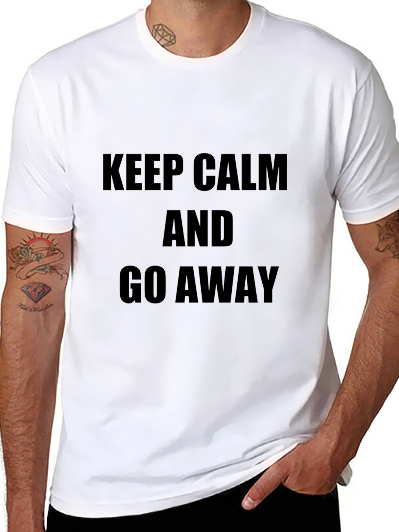 Keep Calm and Go Away Black T-Shirt