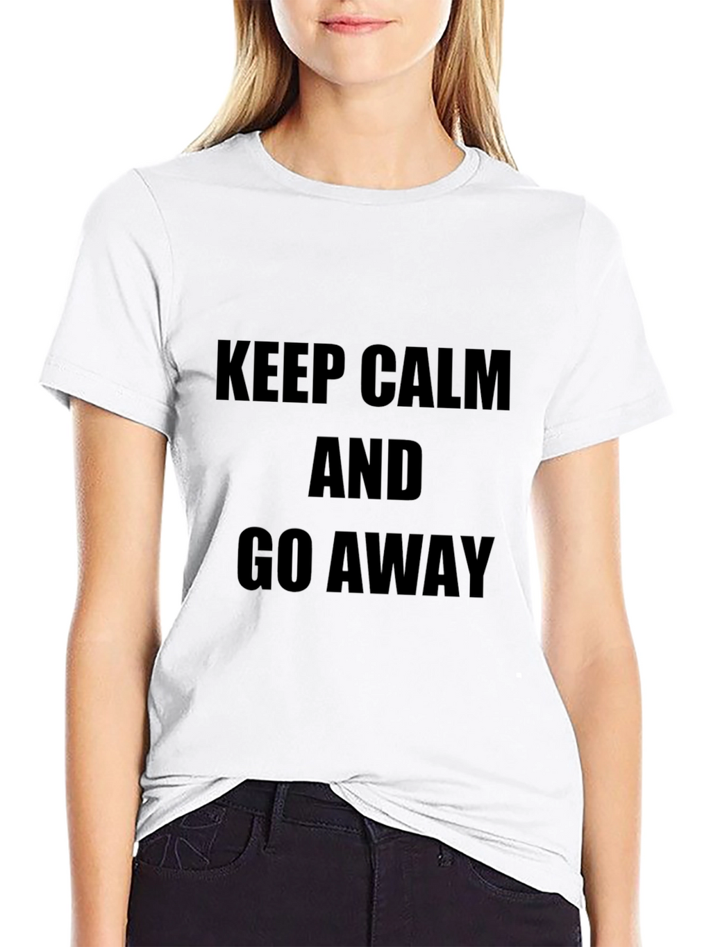 Keep Calm and Go Away Black T-Shirt