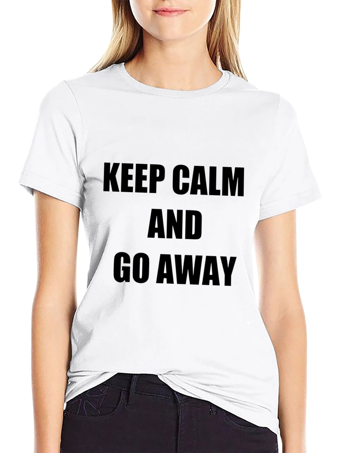 Keep Calm and Go Away Black T-Shirt