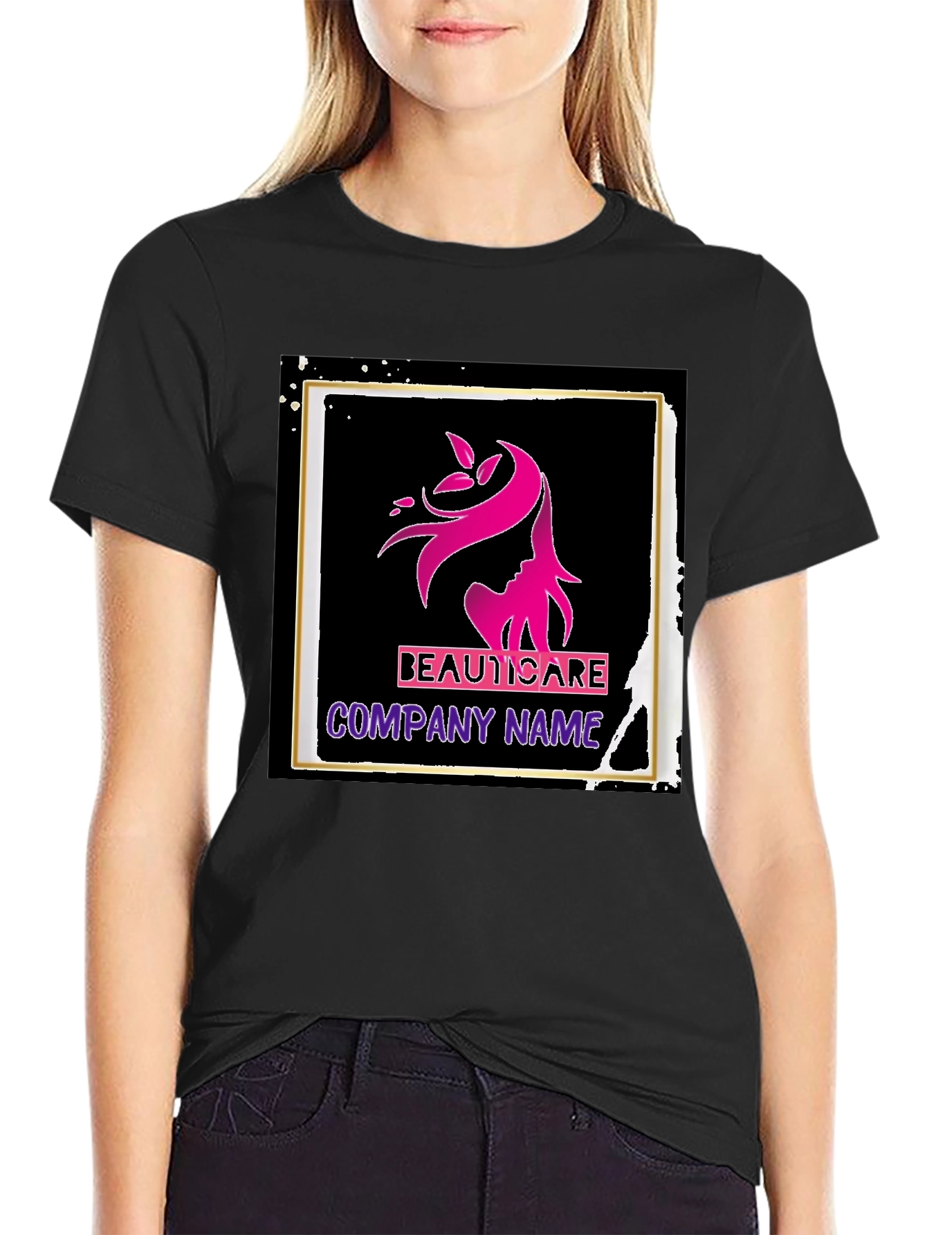 BeautiCare Black Graphic T-Shirt