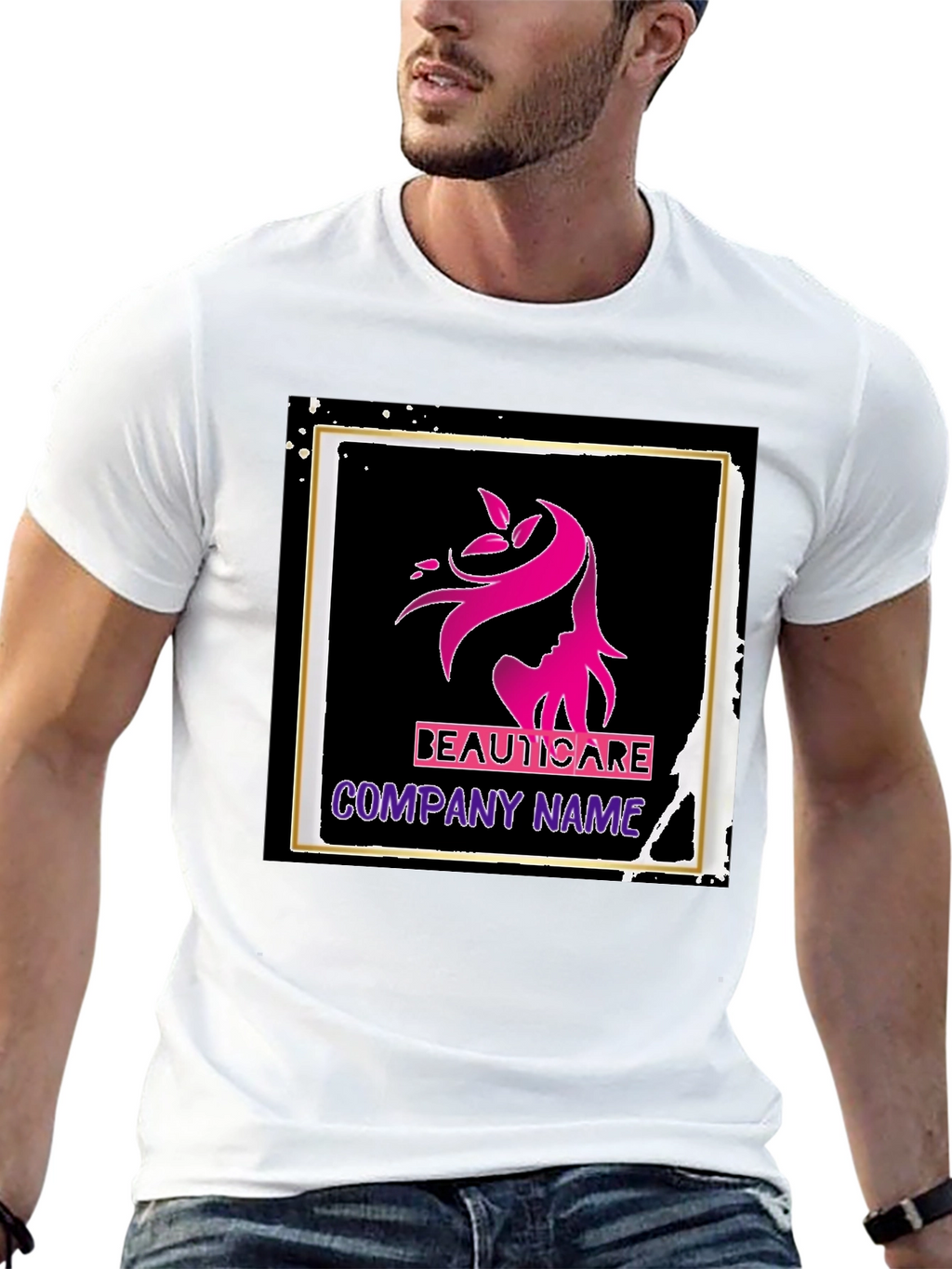 BeautiCare Black Graphic T-Shirt