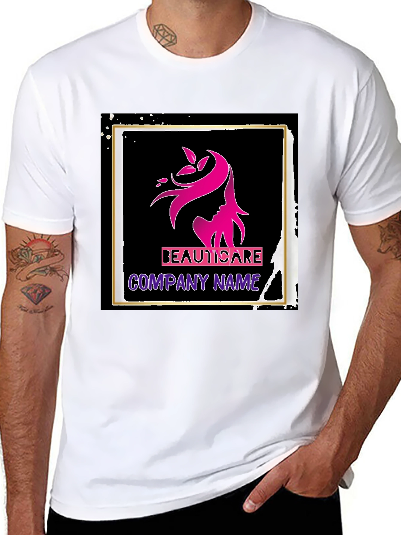 BeautiCare Black Graphic T-Shirt